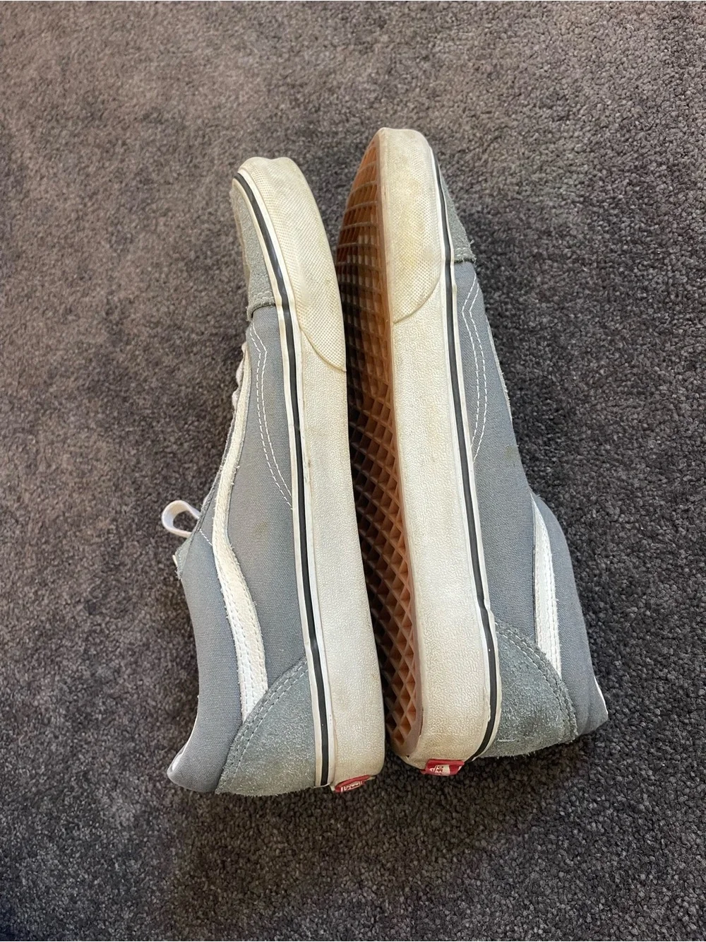 Men's Gray Blue Suede Skate Sneakers - Casual Lace-Up